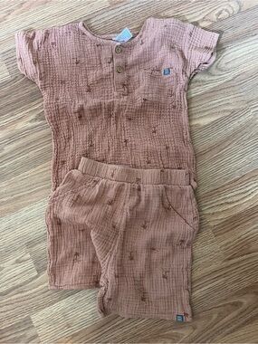 Mauve Textured Baby Two-Piece Set